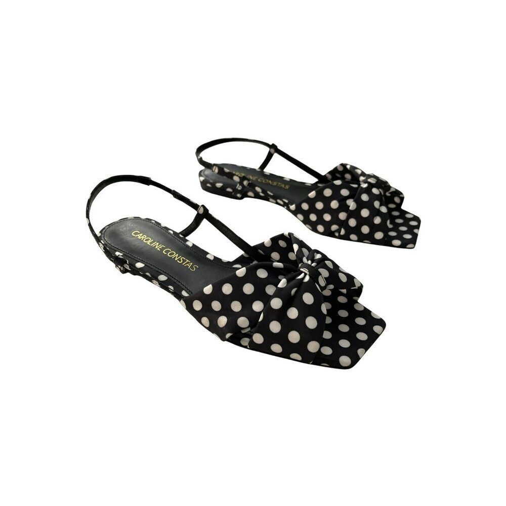 Caroline Constas $380 Polka Dot Beck Slingback Sandals Shoes Bow Size 36 NEW